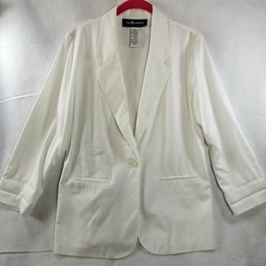 Sag Harbor Blouse Jacket Blazer Size 12 White